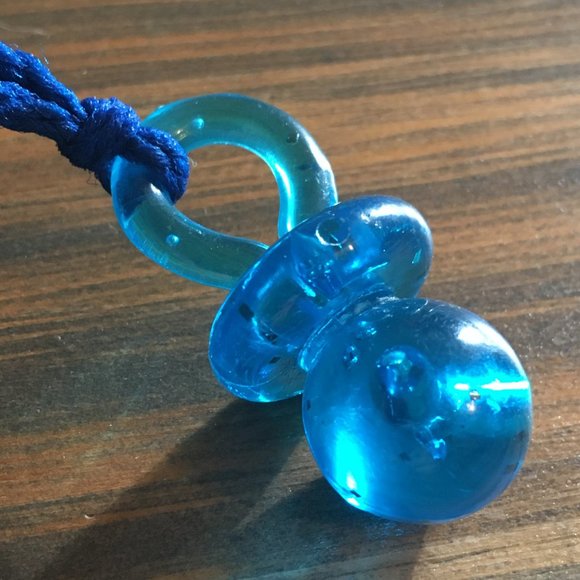 BUNDLE BONUS: Vintage 90s Pacifier Necklace, Blue | Good - Picture 3 of 6